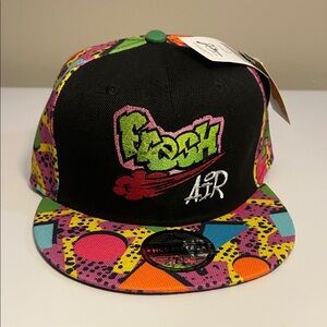 Fresh Prince Fitted Hat - Black and Multicolor Size 7 1/4